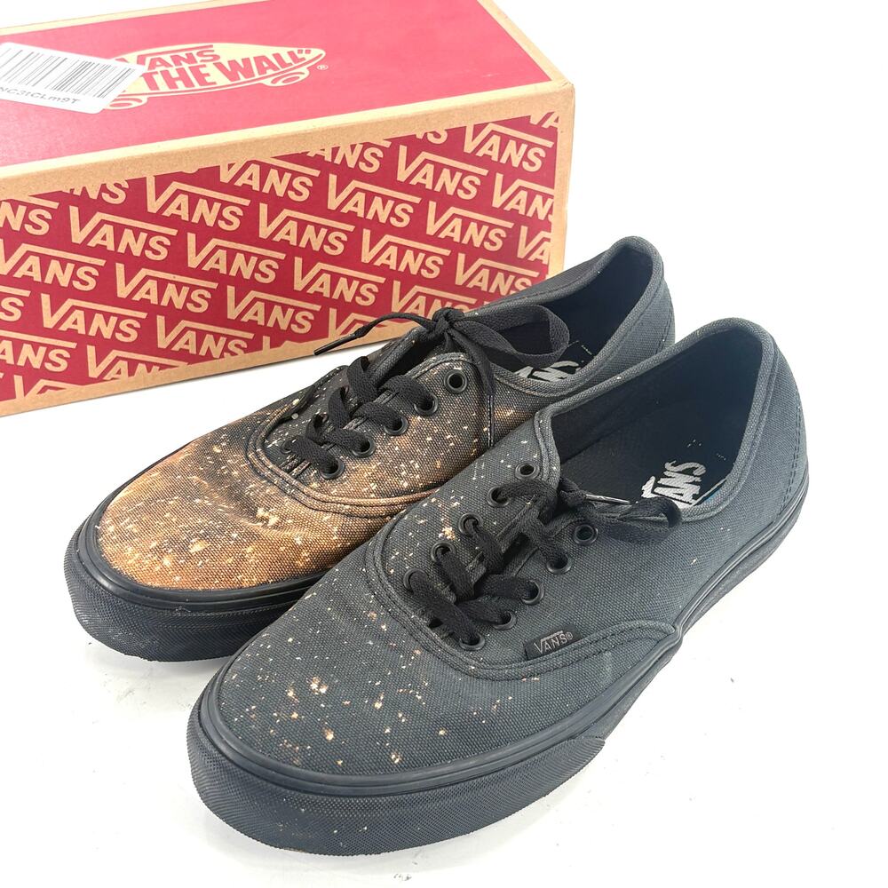 Vans Mens Classic Low Lace Sneakers 10.5 Black Galaxy